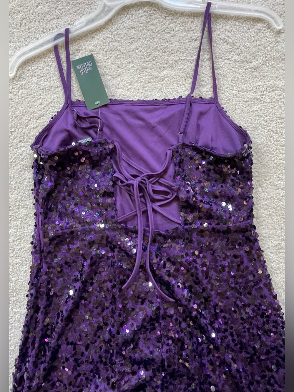 Wild Fable Purple Sequin Mini Slip Dress - Picture 4 of 5